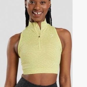 Gymshark Seamless Crop 1/2 Zip - Firefly Yellow